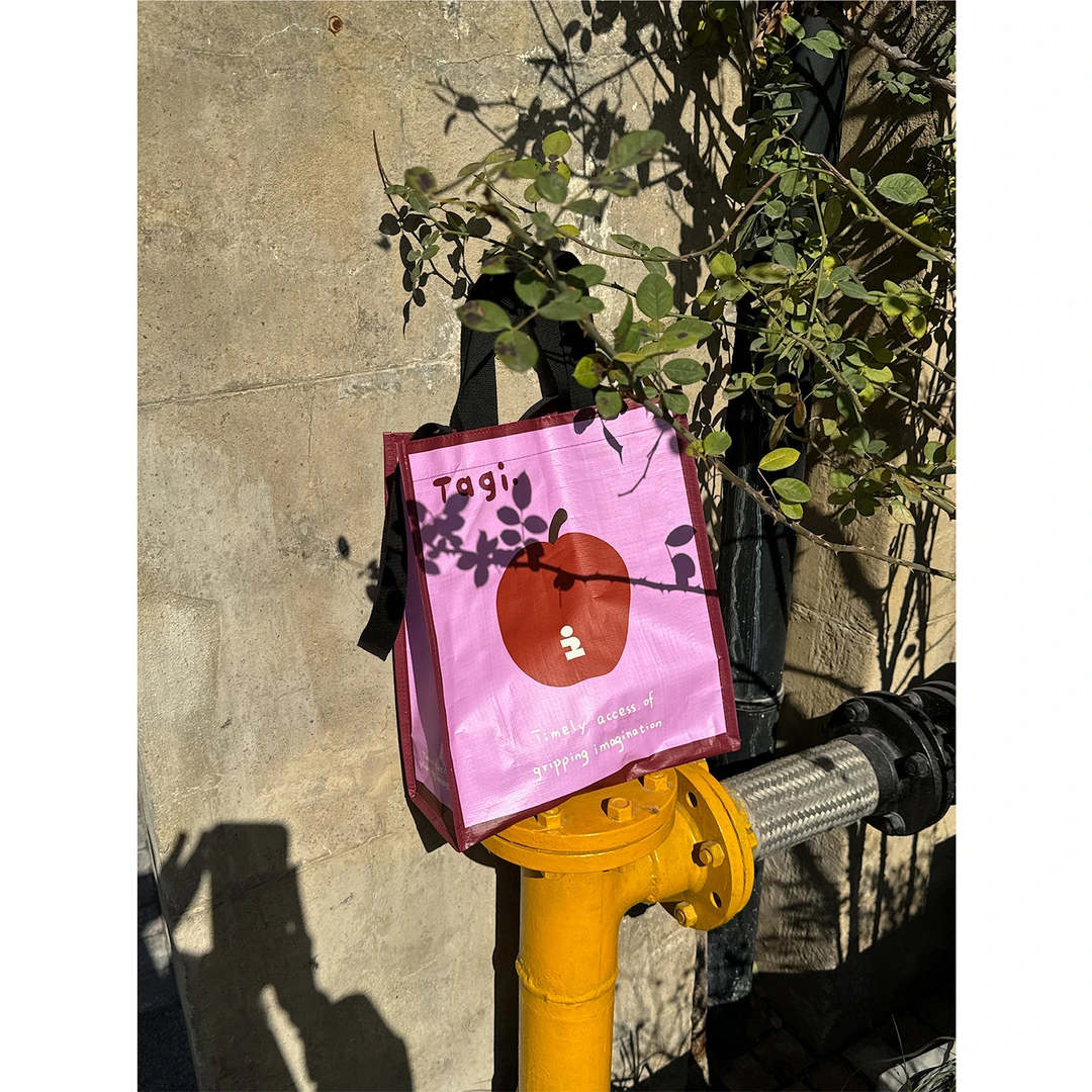 Tagi.梦幻草莓奇想彩色萌趣环保手提防水编织购物袋