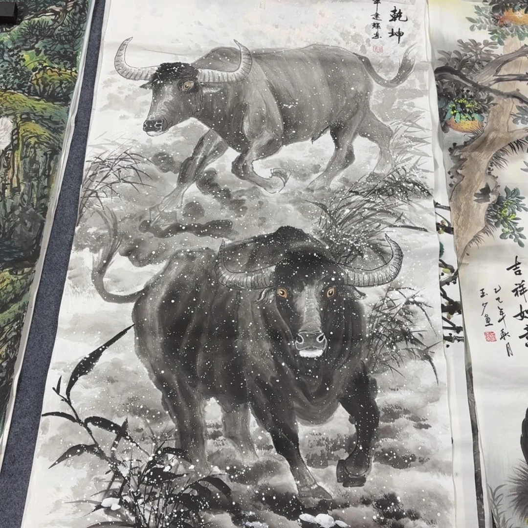 国画140×70扭转乾坤手绘画画画