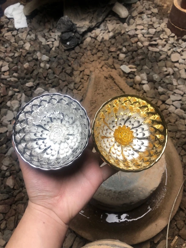 和和美美莲花对杯（金玉满堂+冰清玉洁）