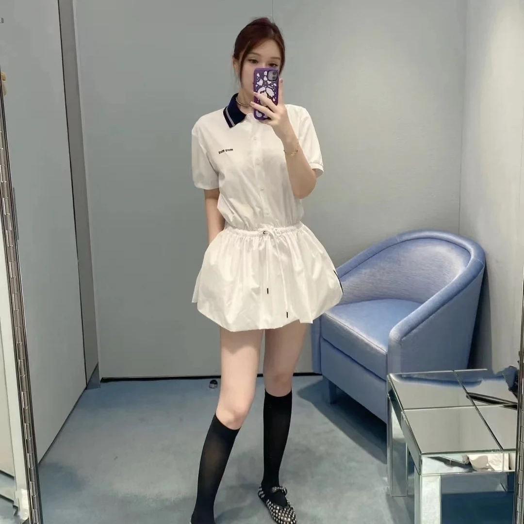 99新 MIU MIU/缪缪 xy 24新款 白色短袖连衣裙 38码/610553