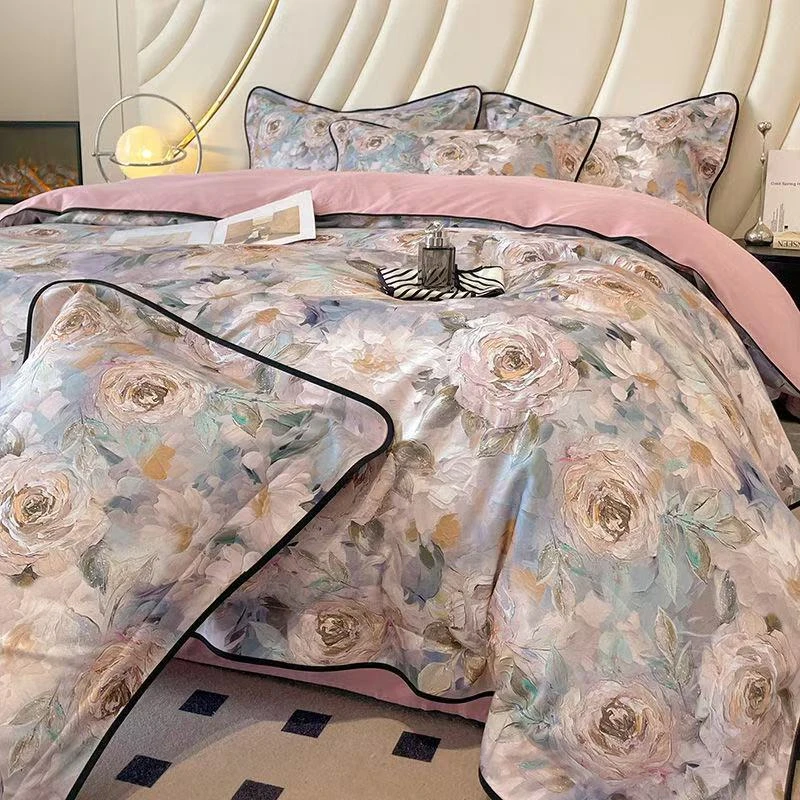 【赵总严选】居家高端轻奢美式玫瑰澳棉四件套秋冬加厚床上用品1