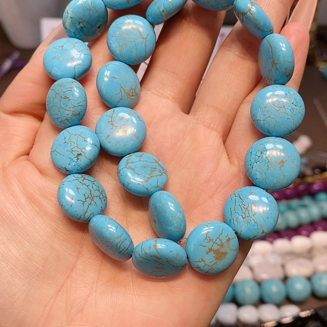 散珠玛瑙/玉髓蓝松一条16mm