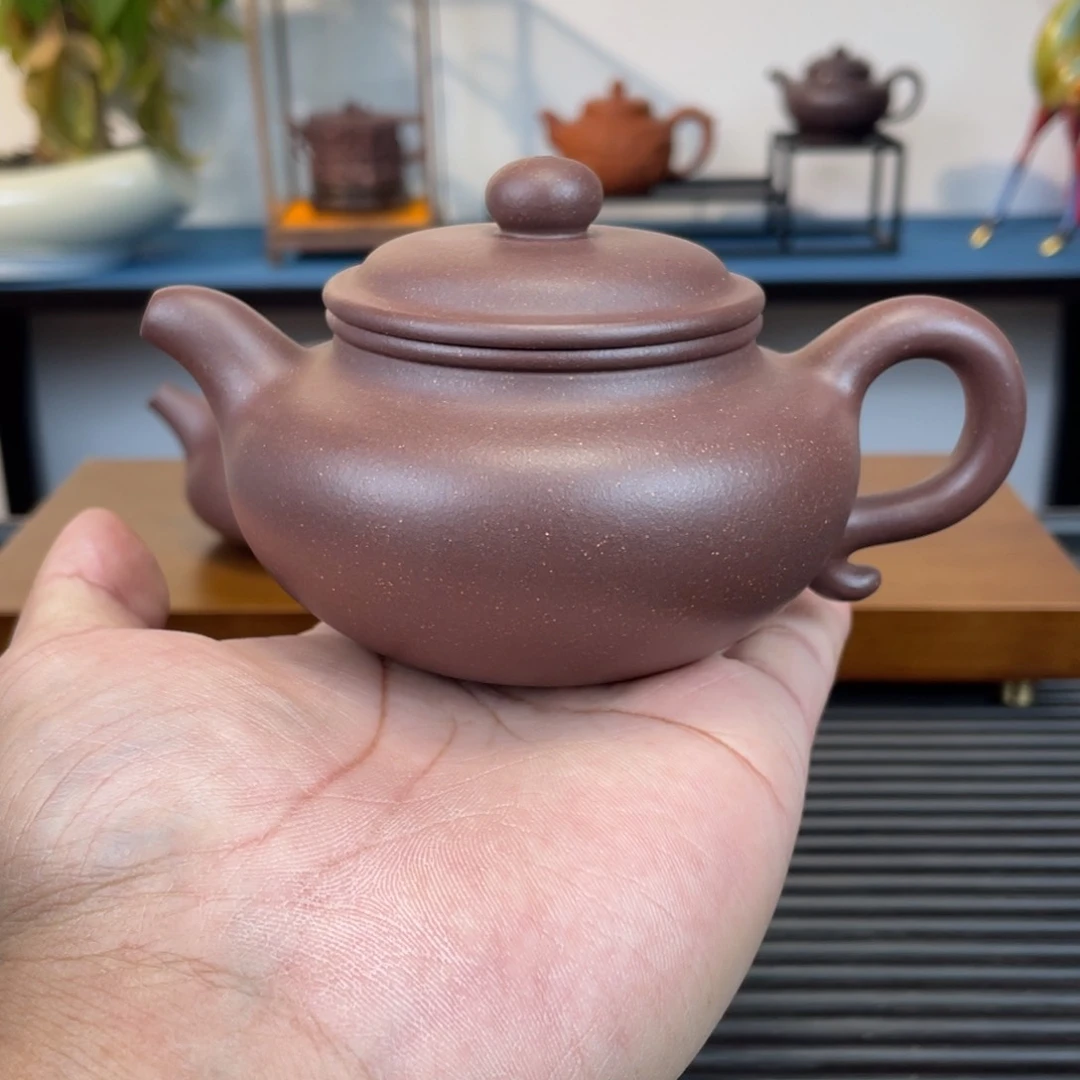 紫砂茶壶底槽青仿古220cc