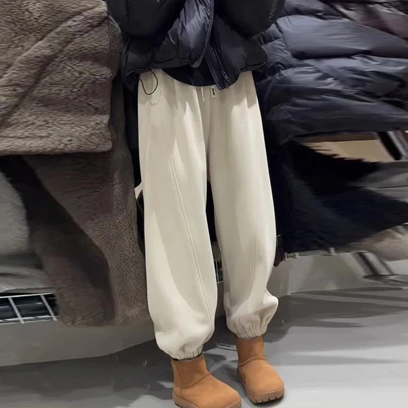 大码加绒卫裤女款爆款2025新款胖妹妹运动裤宽松显瘦哈伦束脚裤女