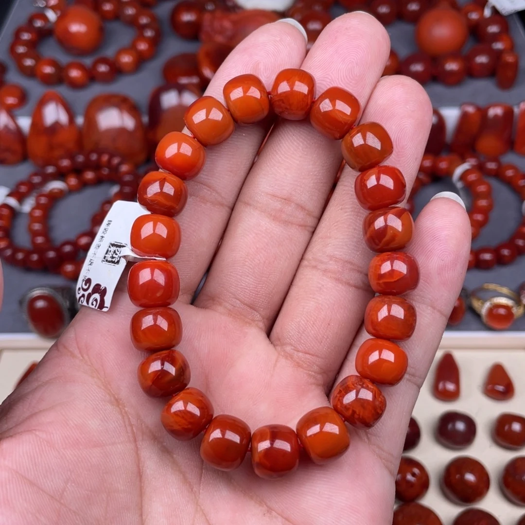 南红玛瑙未镶嵌瓦西南红老型手串10mm+