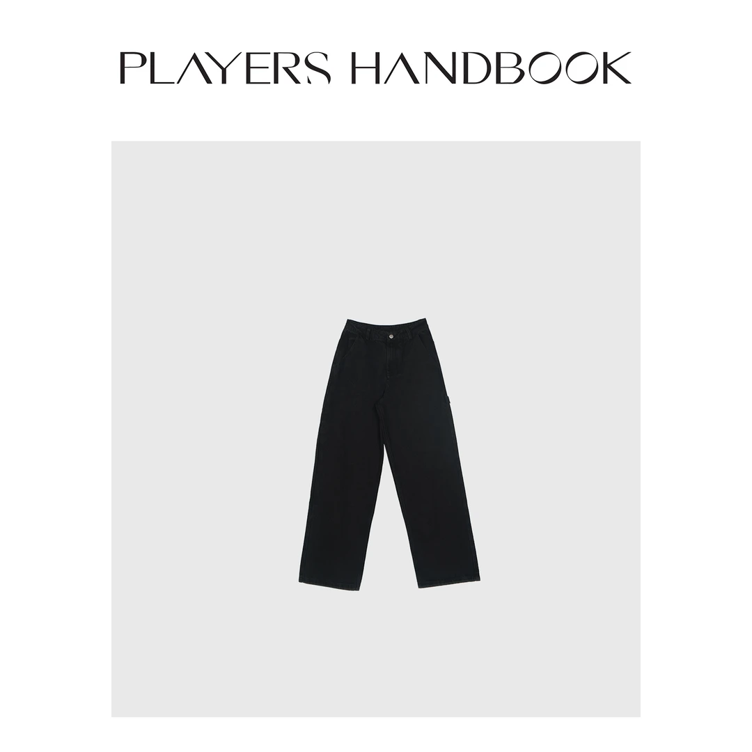 Players Handbook街头潮流重工炒色洗水微锥时尚工装牛仔裤PH1663