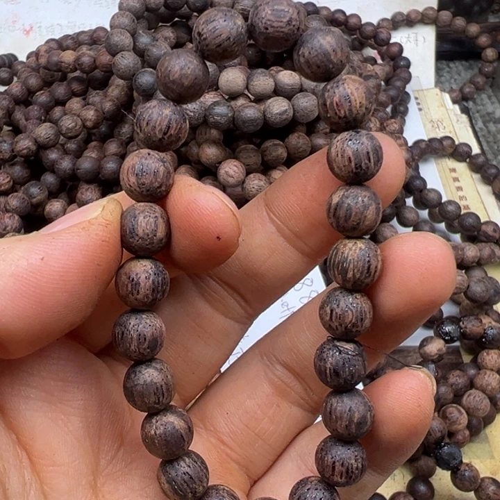 降真香手串/手链降真08圆珠黄白油23颗