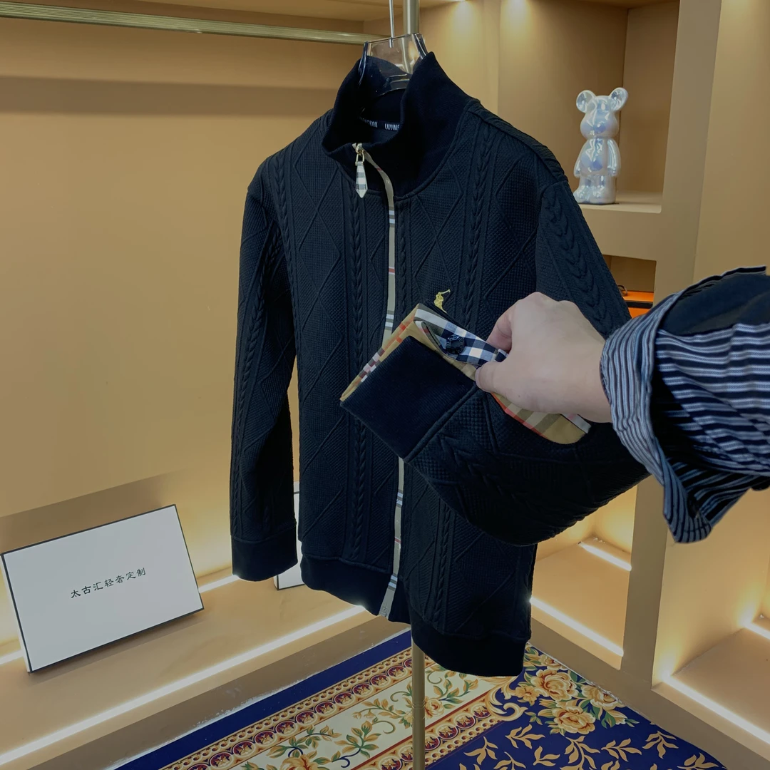 2024秋冬季新款拼接潮流百搭欧货长袖针织外套83100不加绒款