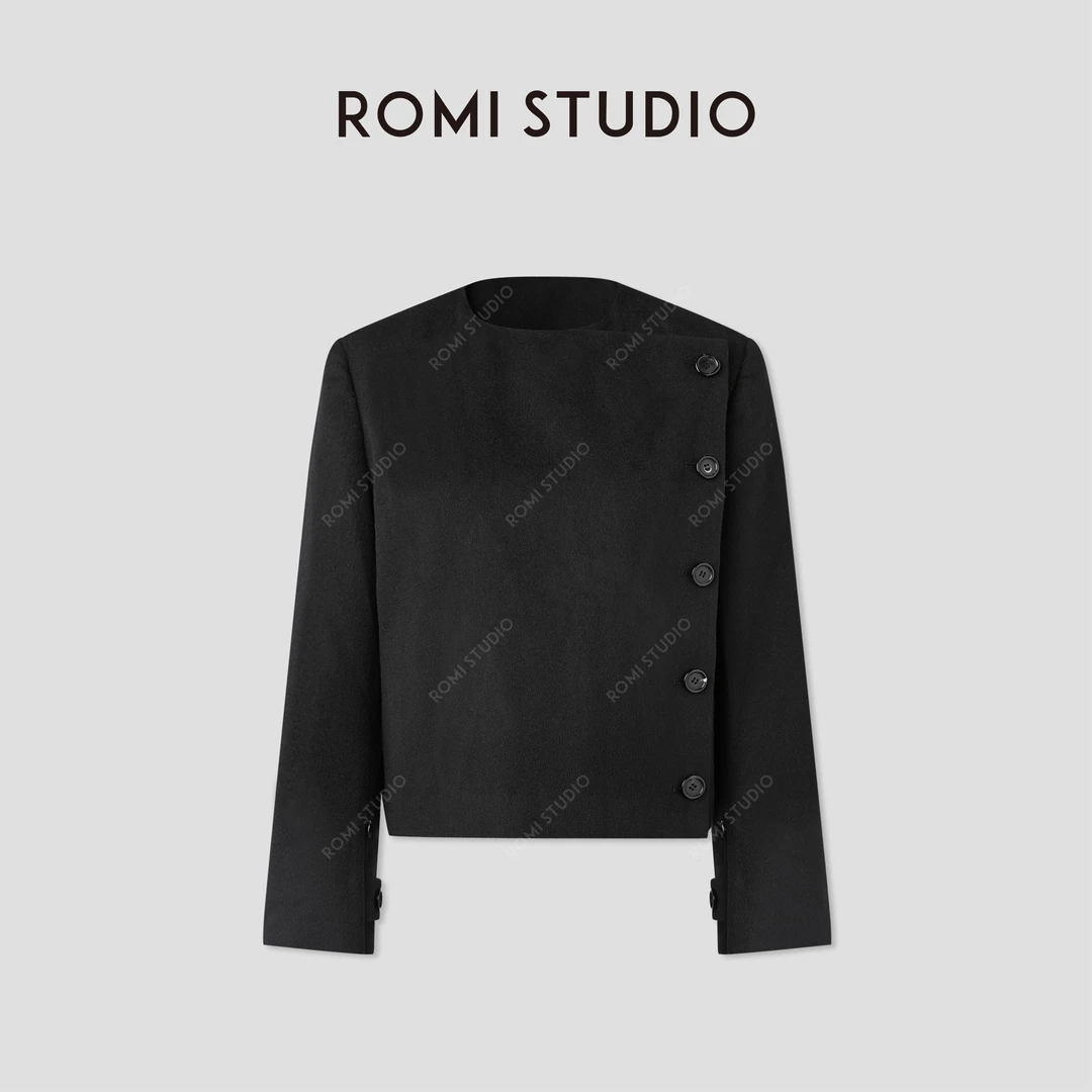 ROMI STUDIO“利落之姿”100骆驼绒精裁线条单排毛呢外套RWCWW85207