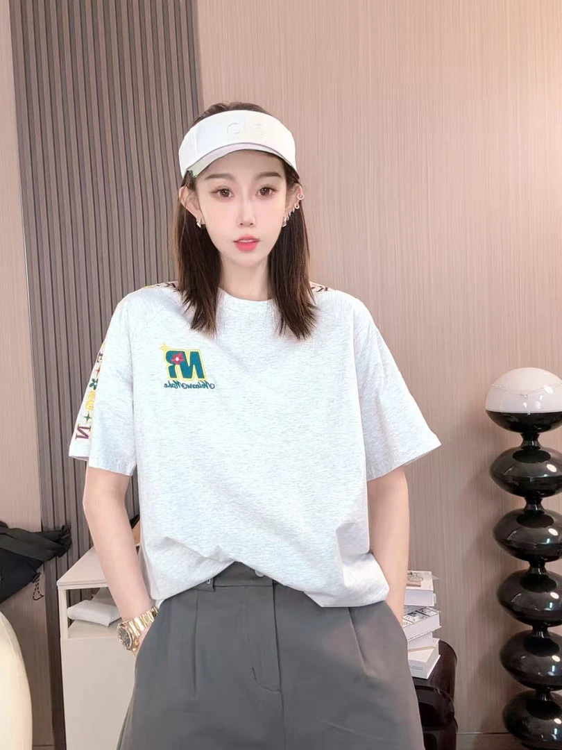 王哈哈女装-【美式字母 】夏季新款宽松慵懒风短袖T恤
