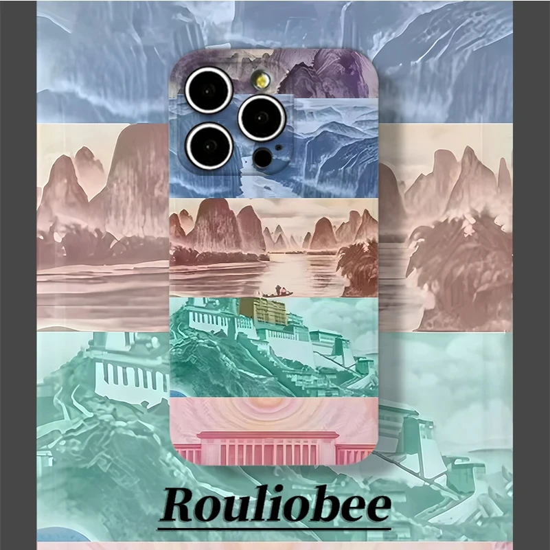 菲林壳大好山河适用苹果16promax手机壳新款华为mate60pura70小米