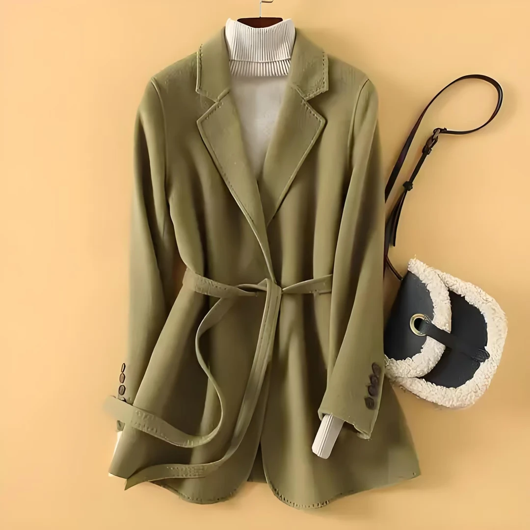 双面短大衣女女士毛呢宽松外套韩版休闲