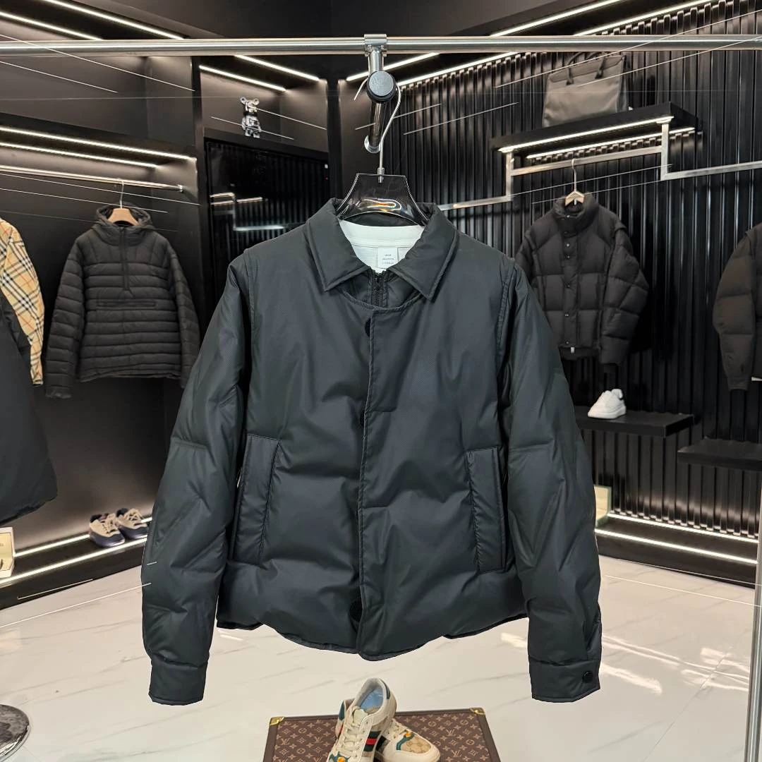 2025冬款假两件羽绒服外套加厚保暖男女同款白鸭绒上衣休闲（韩）