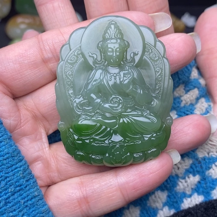 和田玉（碧玉）颈饰未镶嵌黑*