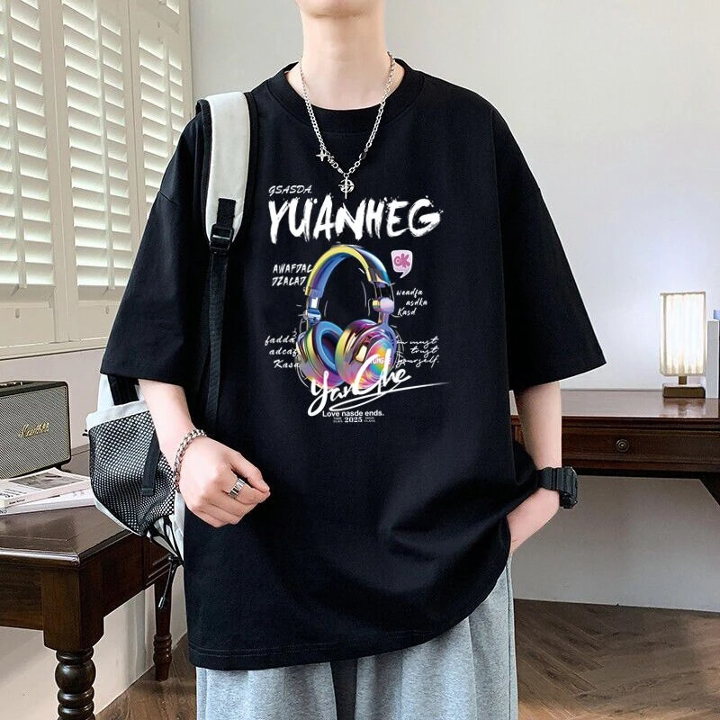 重磅t恤男夏季潮牌宽松美式高街上衣纯棉短袖圆领男士短袖