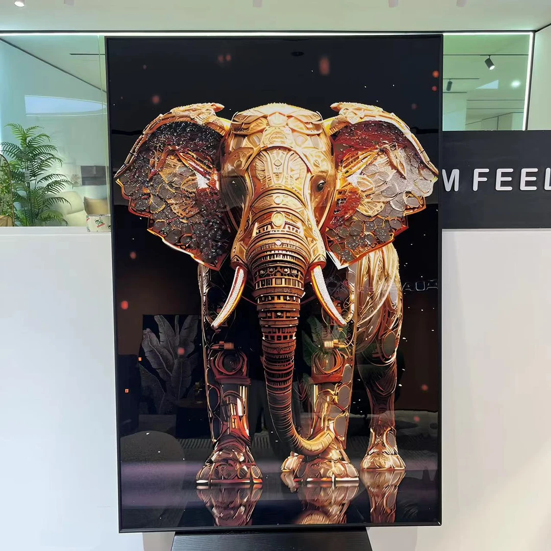 杏子轻奢装饰画玄关过道镶砖家大业大芭蕉叶客厅沙发落地墙壁挂画