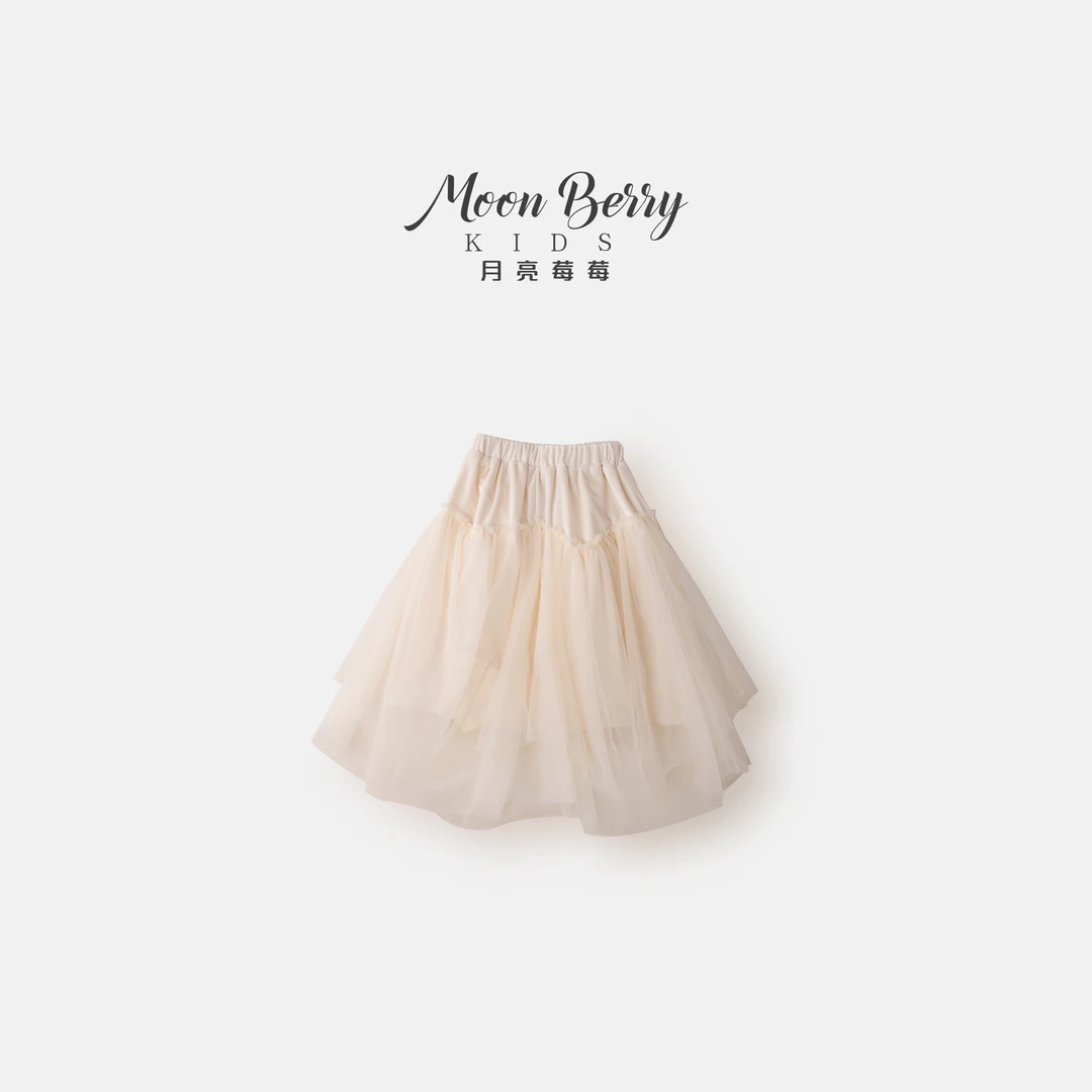 月亮莓莓/MoonBerry kids秋冬款蕾丝加厚女童半身裙百搭