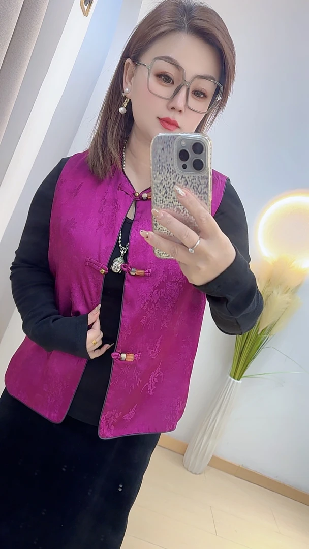 【王大艳家】7129，紫气东来人丝提花两穿气质马甲