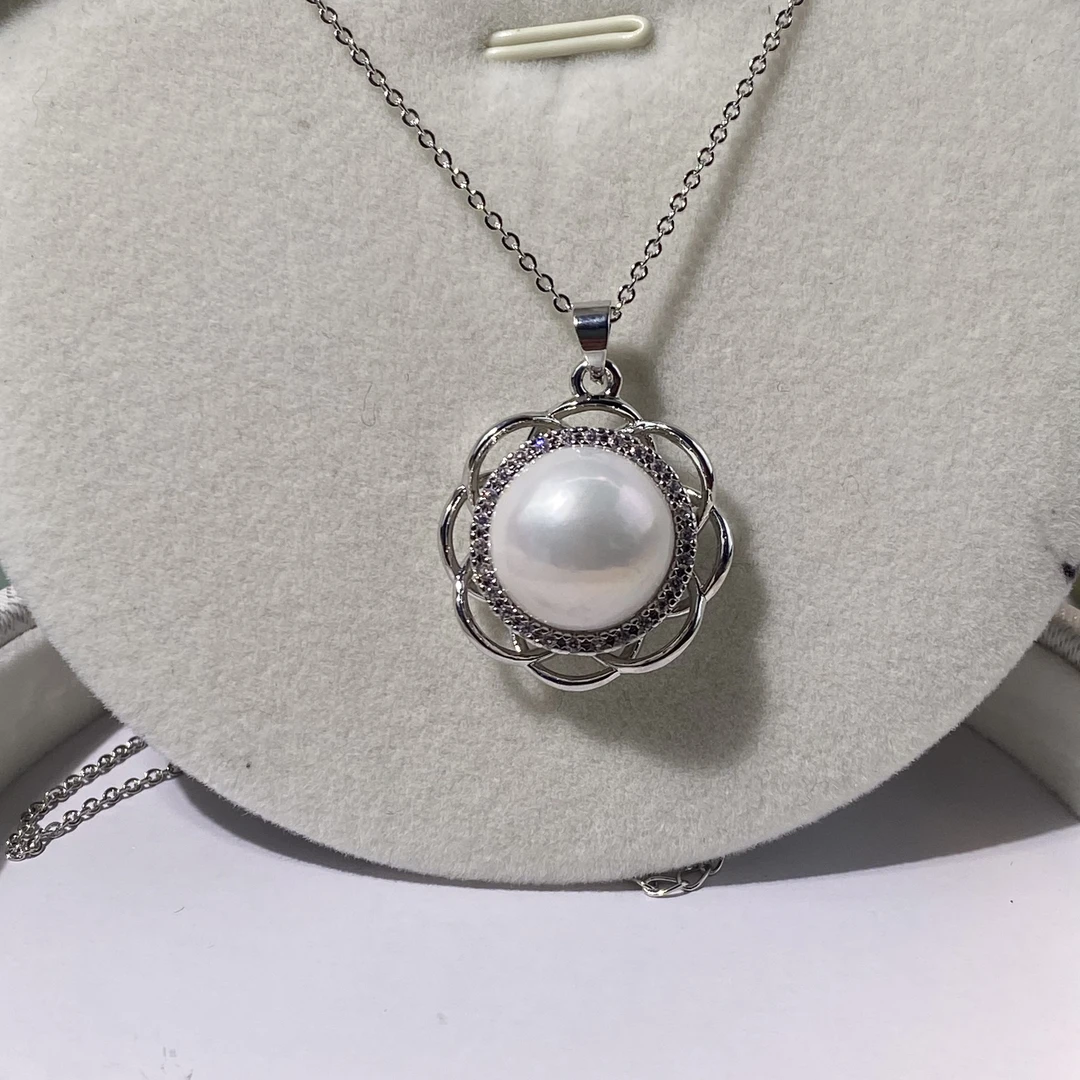 爱你的心满满淡水极光珍珠吊坠