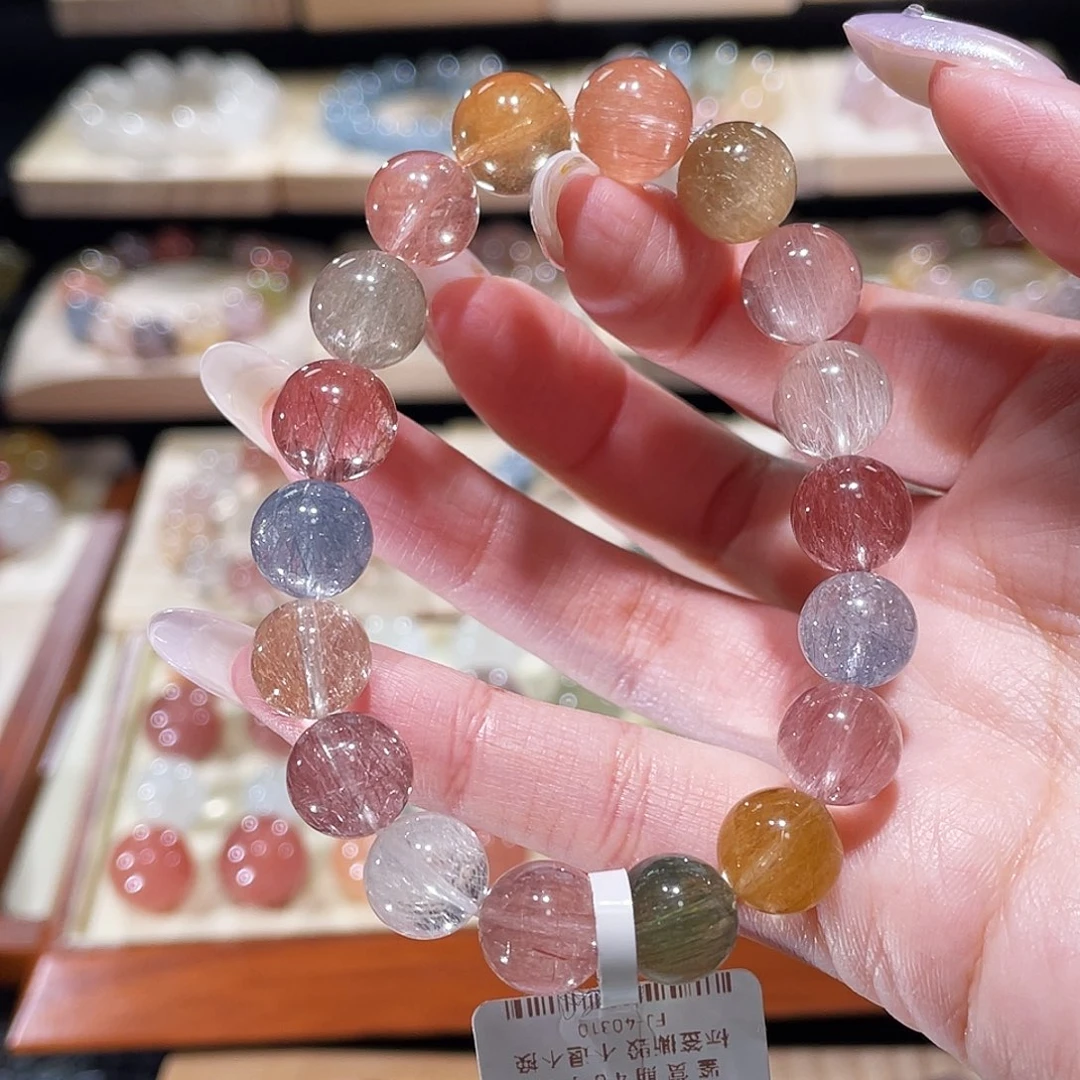 手链水晶未镶嵌兔毛手链，晶体通透
