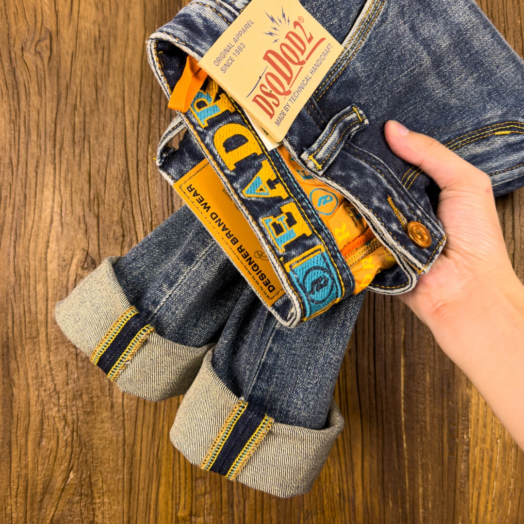 A1056刺绣长裤多口袋秋季高弹男牛仔裤韩式休闲风中高腰复古潮流