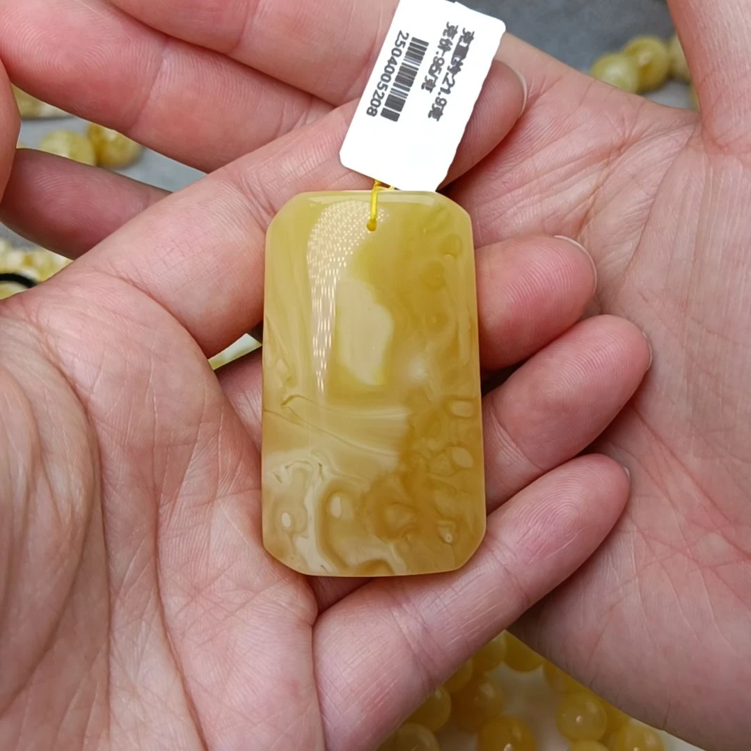 未镶嵌吊坠(不含链)蜜蜡351平安无事牌浓蜡妖花