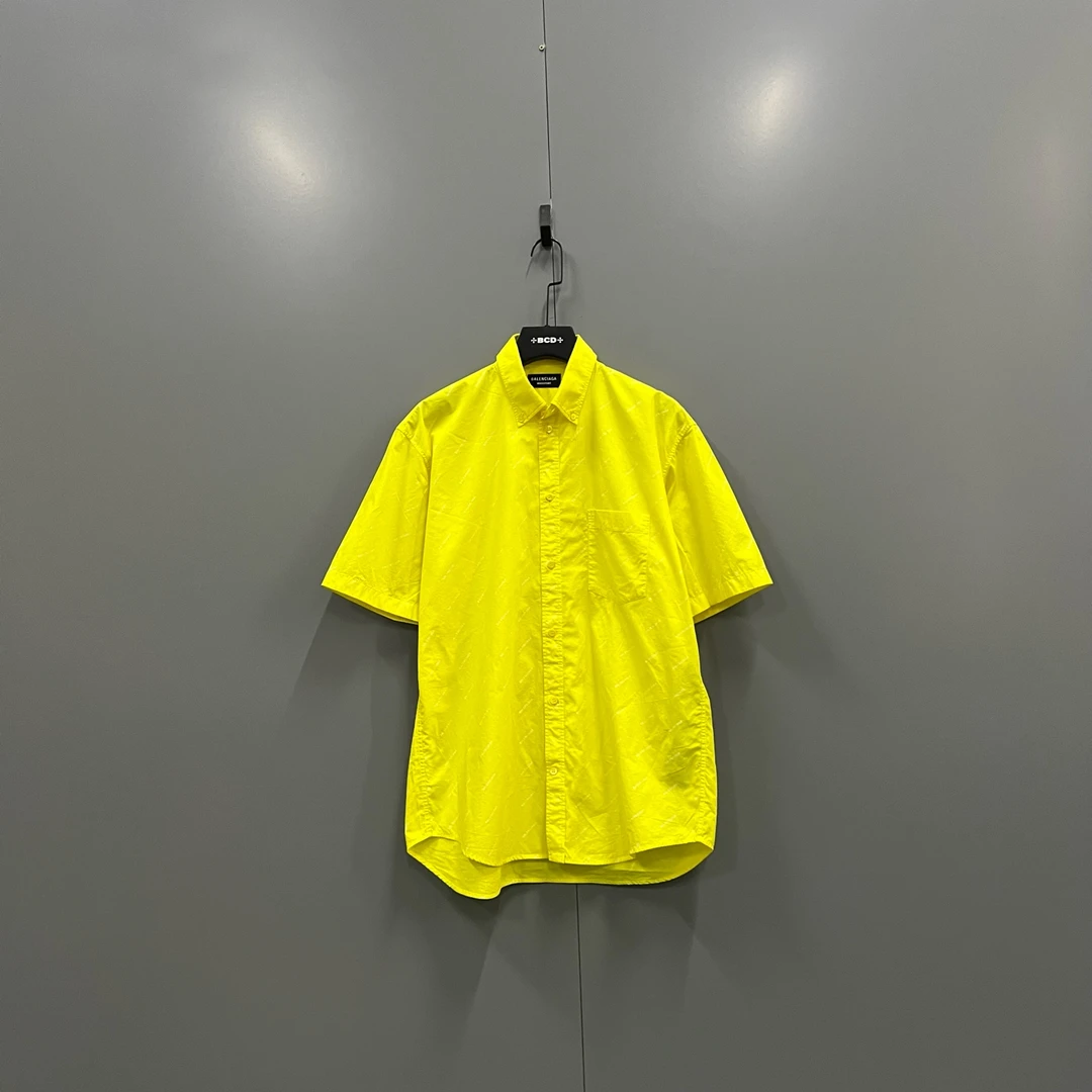 99新 Balenciaga/巴黎世家 （ll） 606415 弹幕logo短袖衬衫 37码
