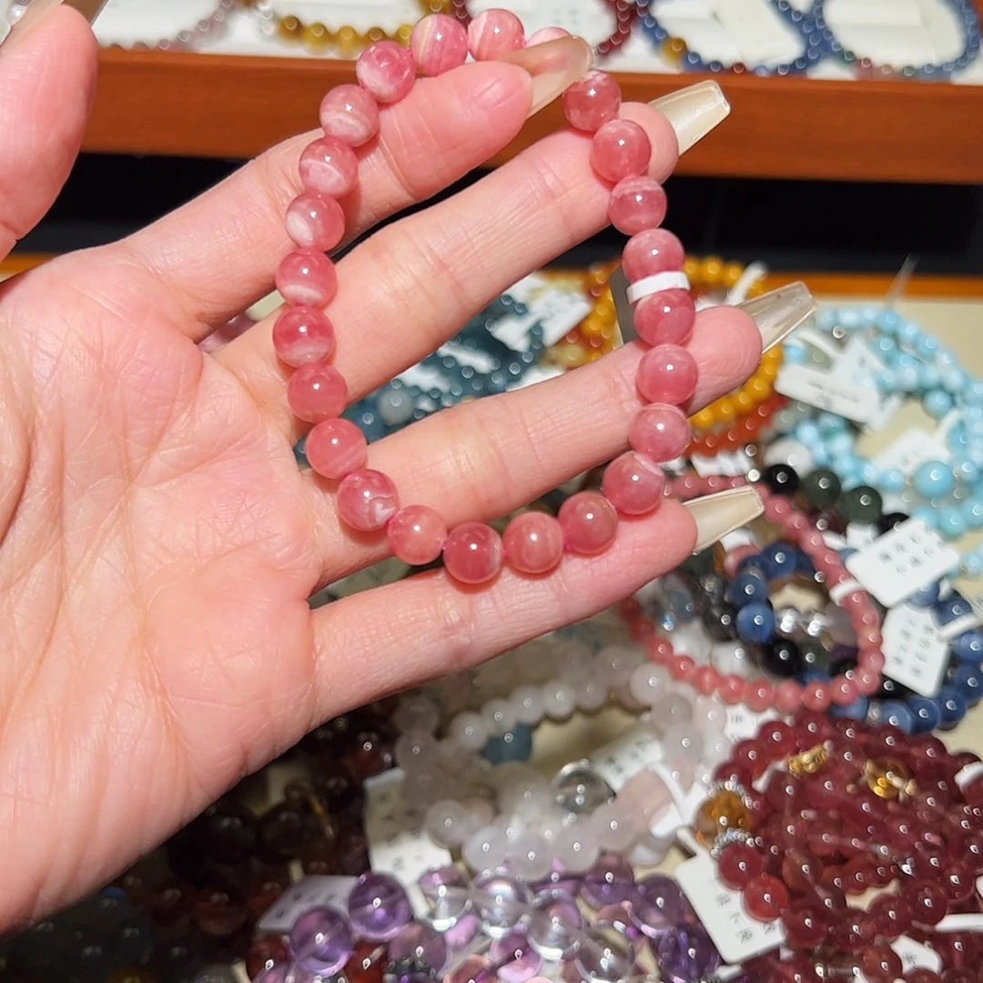 烟晶手链银S925镶嵌红纹112 发样品