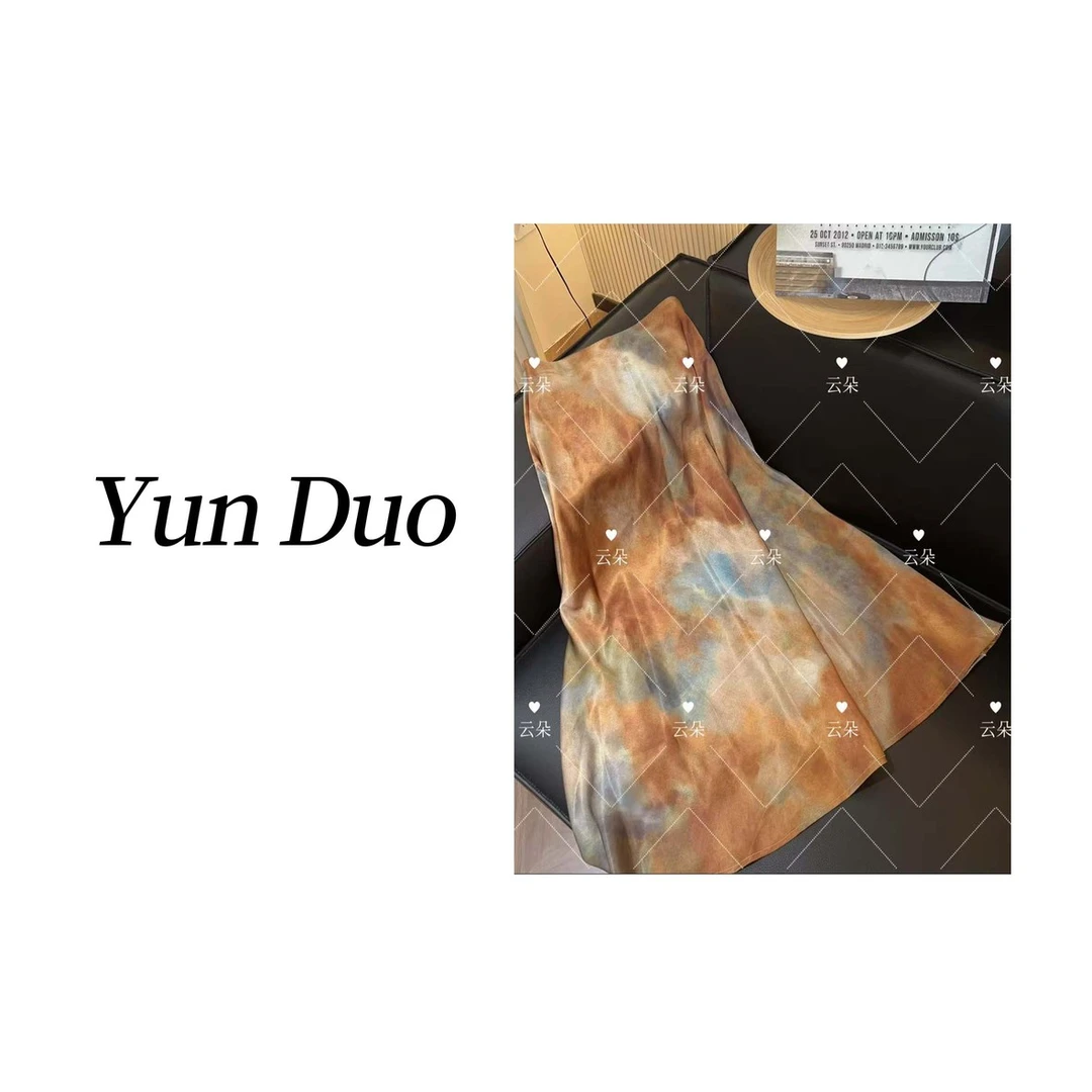 云朵定制【大鱼海棠】扎染缎面晕染半裙LC87