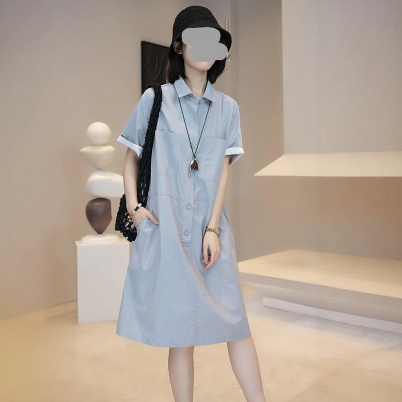 2025夏季气质减龄polo领工装连衣裙女休闲夏季挂脖polo连衣裙