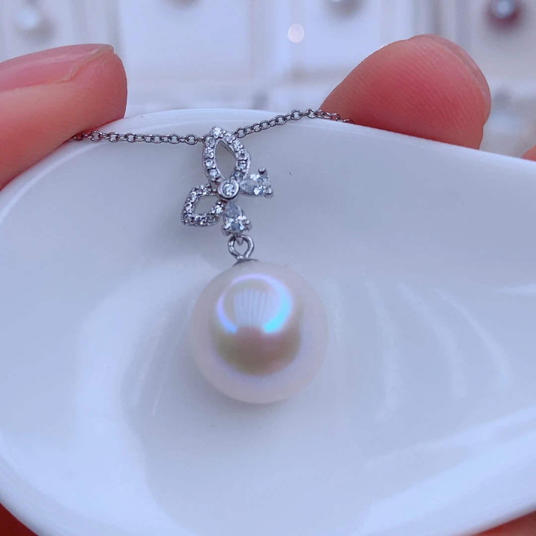淡水珍珠银S925镶嵌颈饰