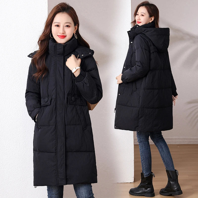 外衣女时尚新款棉服秋冬季长款棉衣女外套