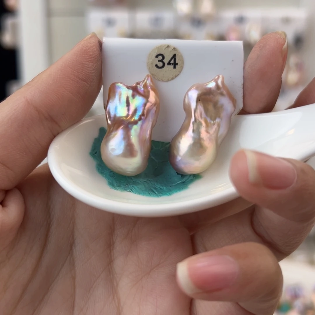 淡水珍珠耳饰银S925镶嵌