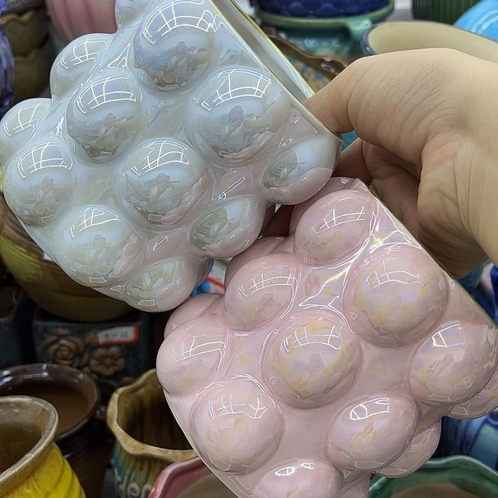 多肉绿植陶瓷花盆9.9包邮，有孔