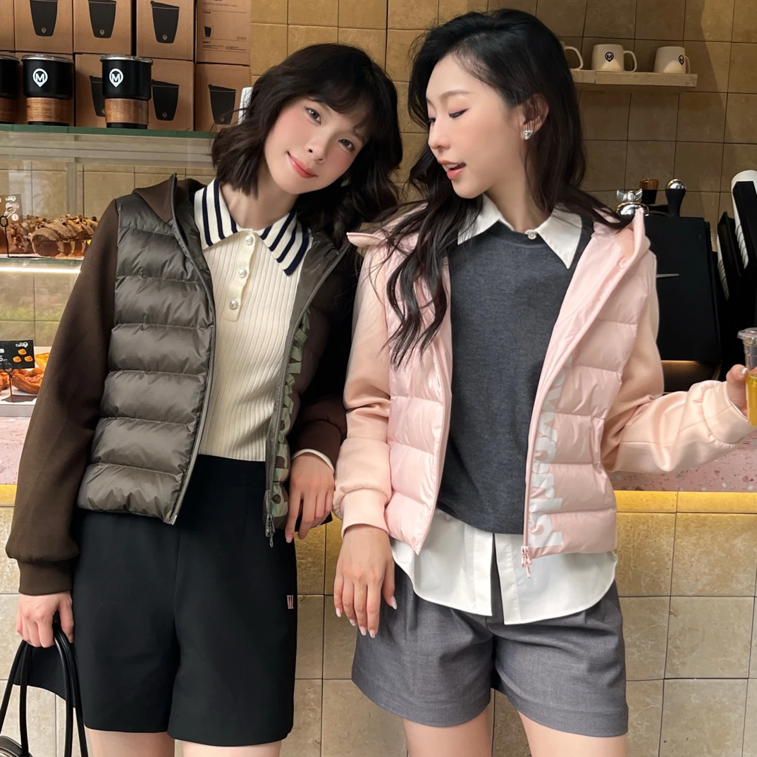 mithworld / 沵媞 拼接连帽羽绒服