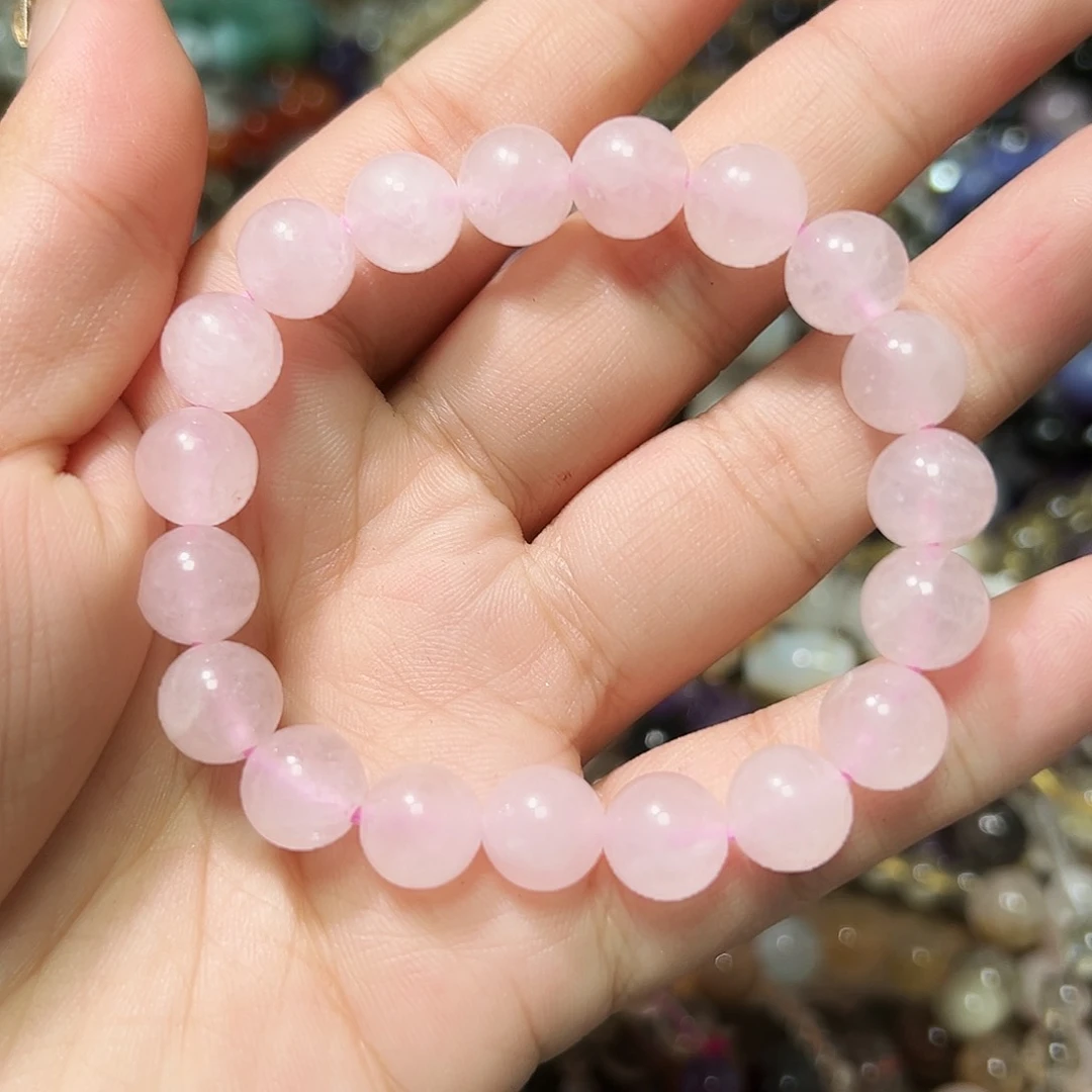 水晶手链未镶嵌10毫米粉水晶手链