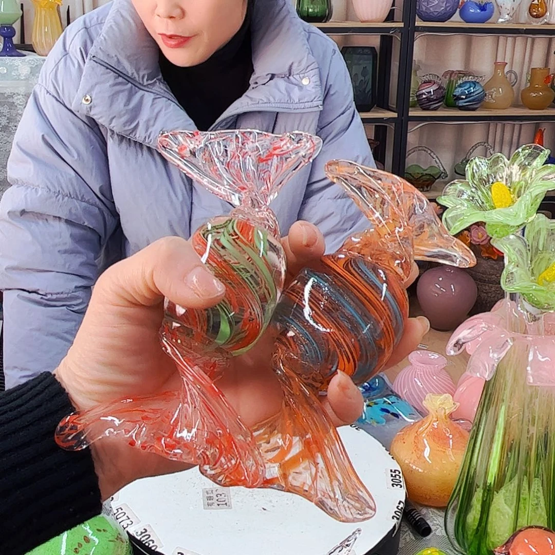 糖果一对不完美福利家悦琉璃工艺品