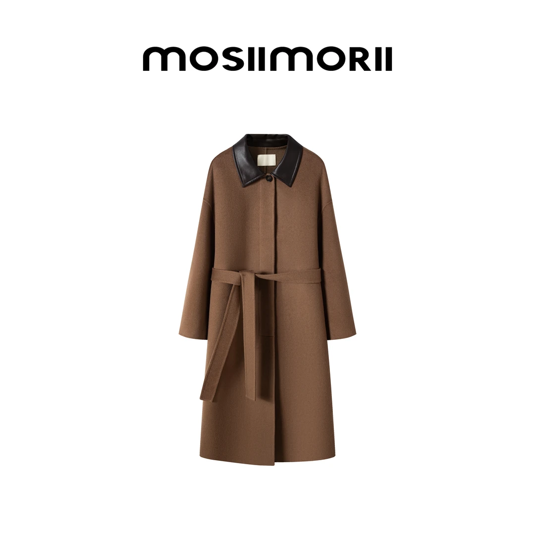 【MOSIIMORII-普林斯顿】轻奢复古翻领经典长款双面呢大衣冬季外套