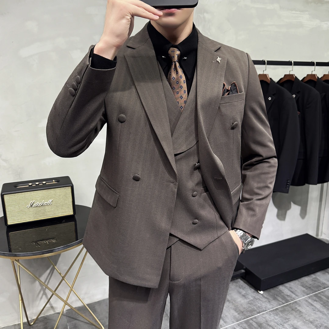 2025秋季套装修身休闲商务大码男士礼服