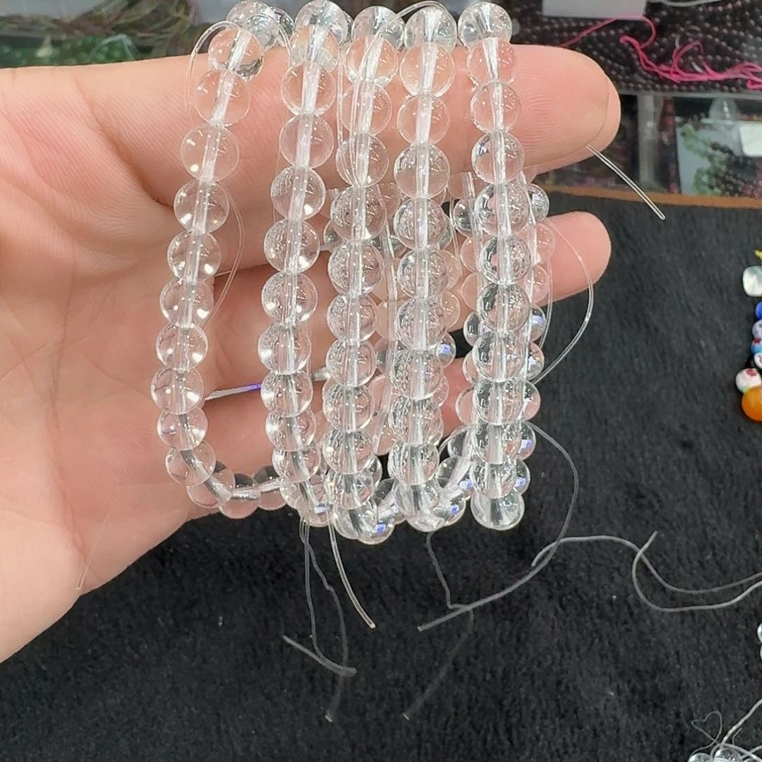 水晶手链未镶嵌白水晶手串 7mm+