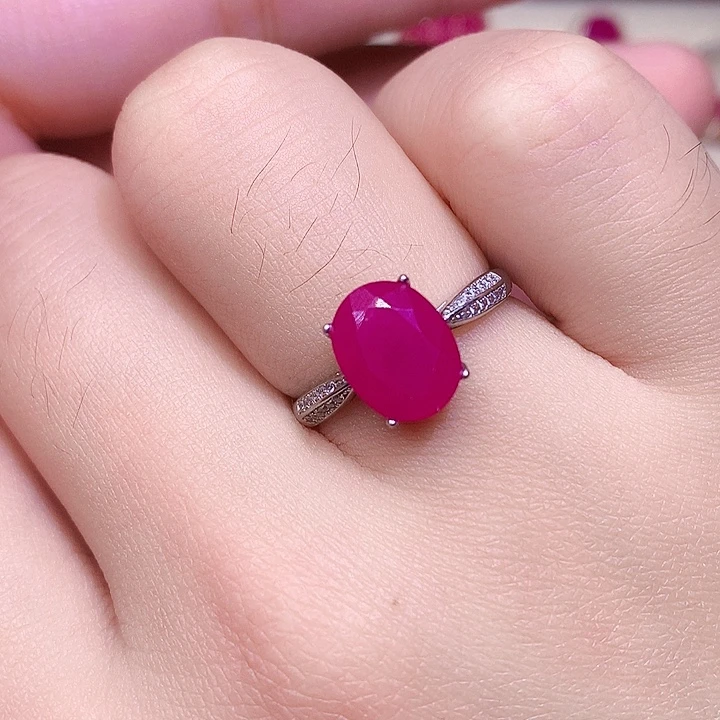 银S925镶嵌戒指红宝石