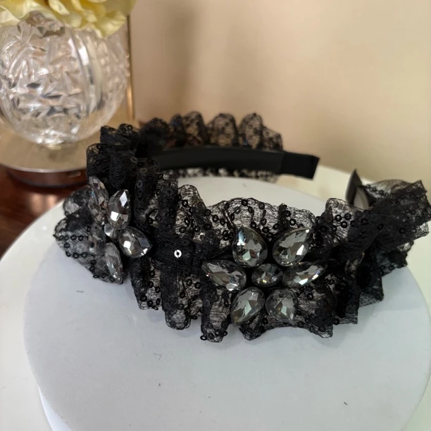 泊瑞雅原创设计水钻蕾丝发箍时尚头箍网红发卡