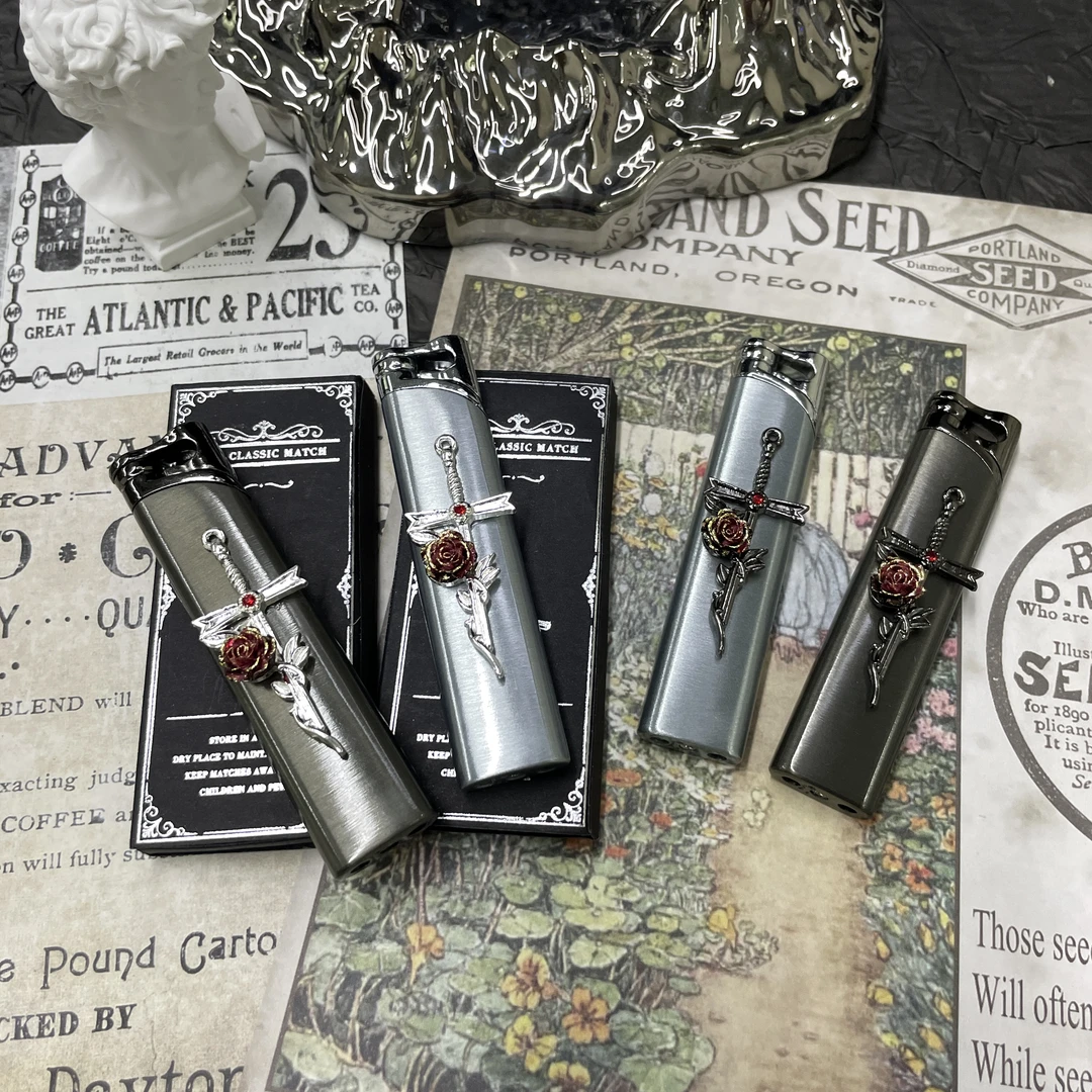 【剑与玫瑰】新款充气防风打火机独特新奇个性打火机适合送礼物