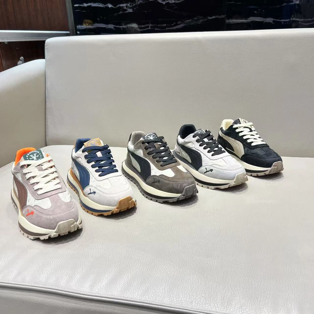 DL耐磨时尚休闲鞋复古厚底春季男士单鞋阿甘鞋皮鞋码