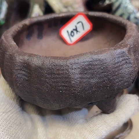 红陶粗陶花盆手工