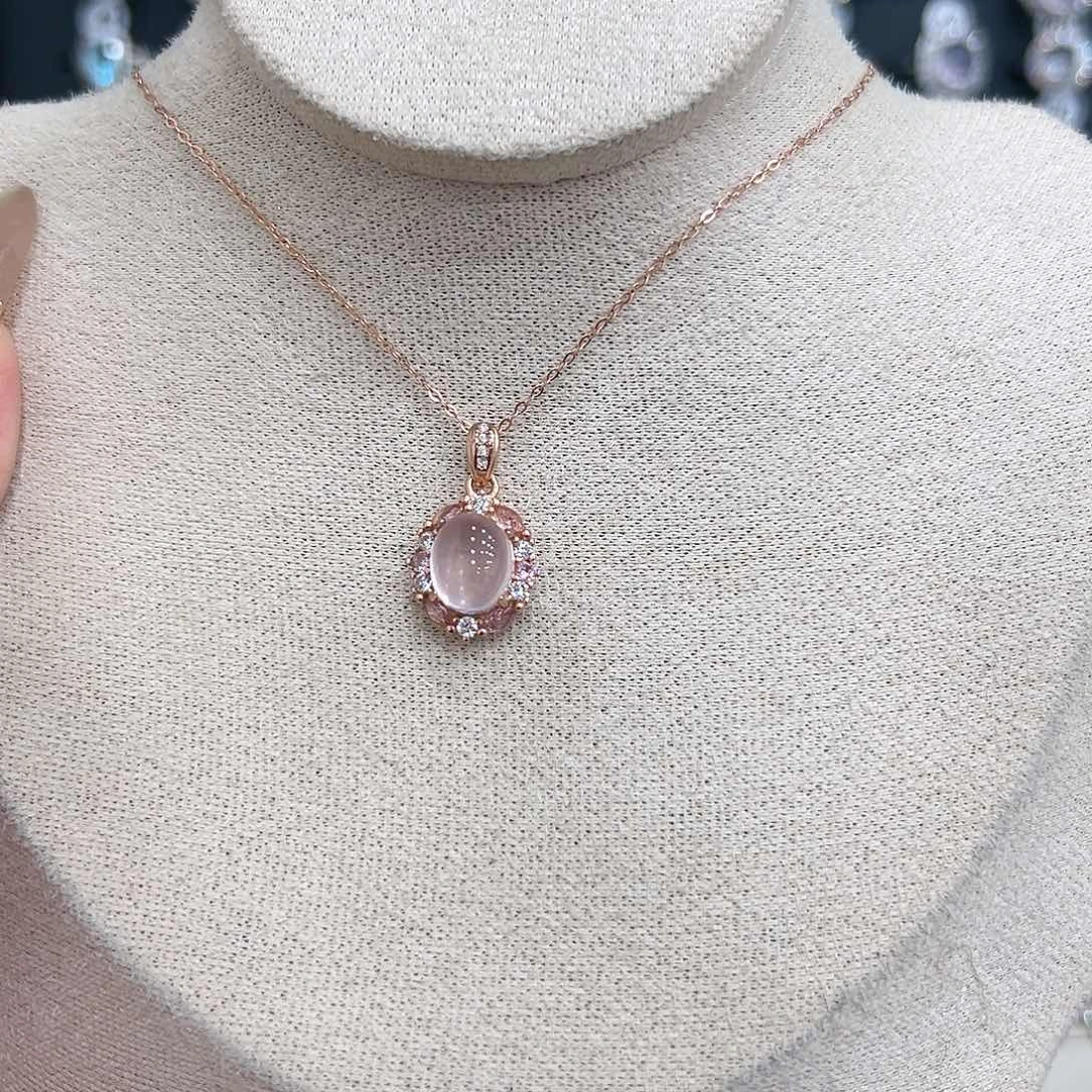 是***呀芙蓉石戒指银S925镀金镶嵌