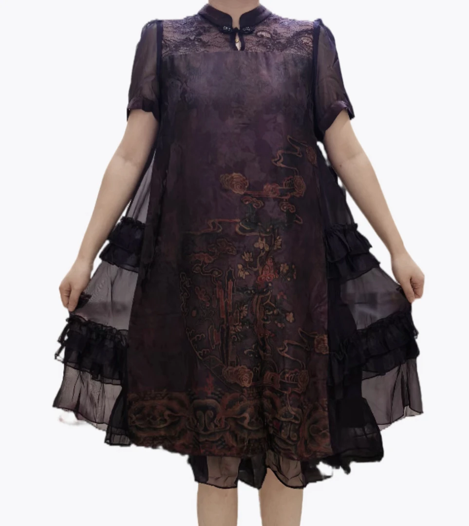 M629  2025新款显瘦短袖连衣裙夏款品牌专柜正品