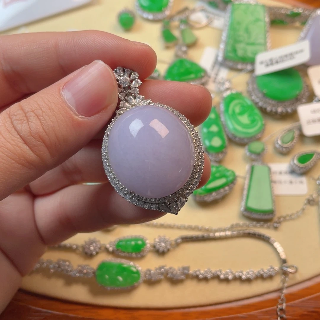 翡翠吊坠(不含链)银S925镶嵌