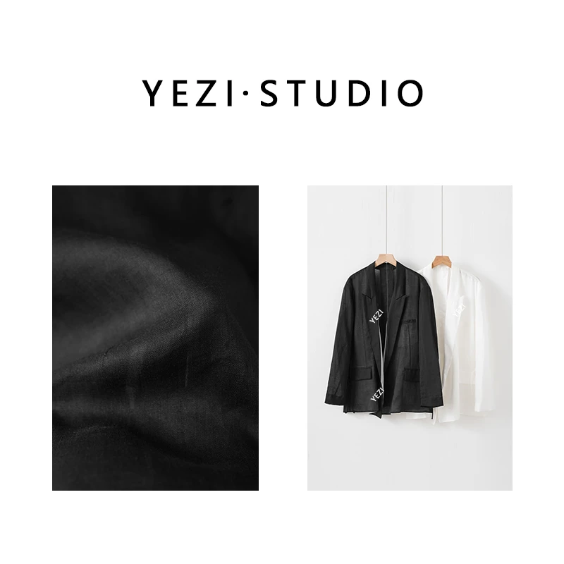 【轻盈都市】星同款解构绑带苎麻不对称设计感轻薄西装外套25202020