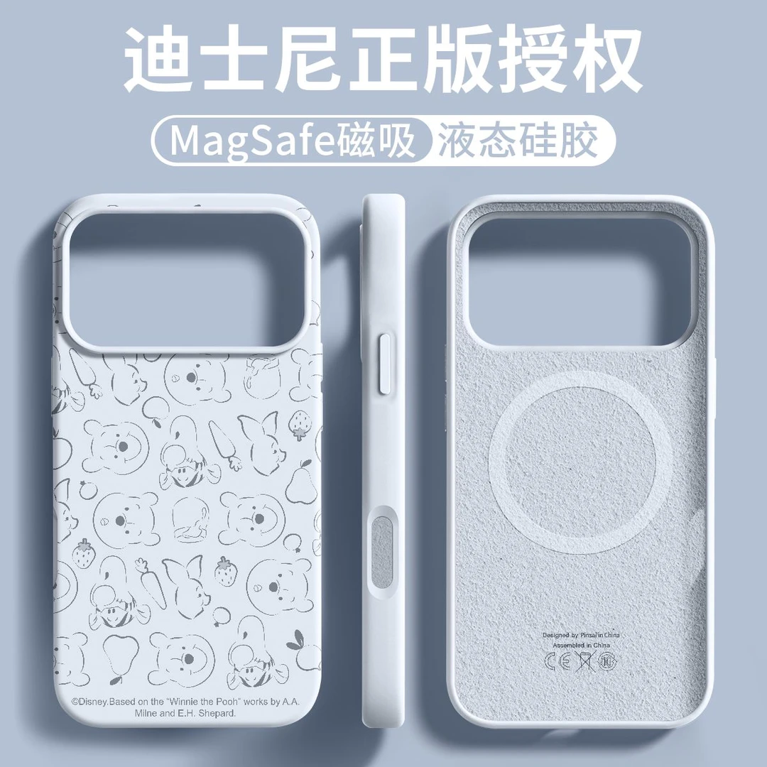 迪士尼适用苹果17promax手机壳液态磁吸iPhone16pro卡通情侣15/14